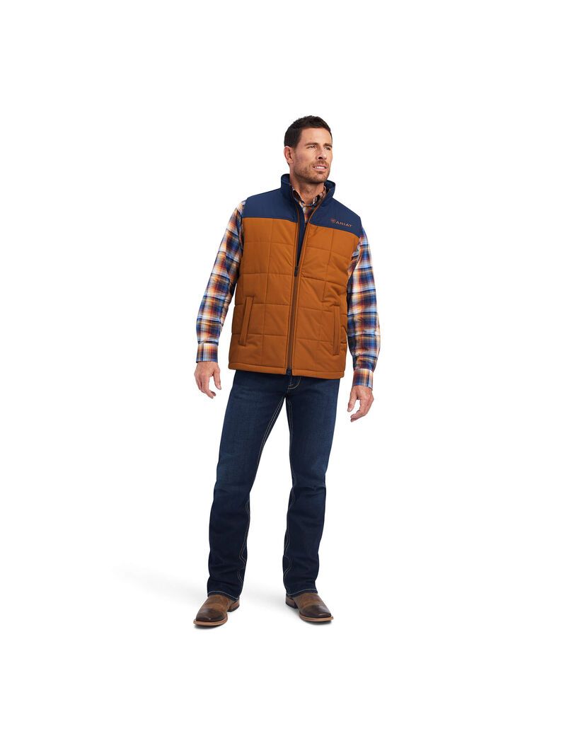 Chalecos Ariat Crius Insulated Hombre Marrones Azul Marino | LMUX32951