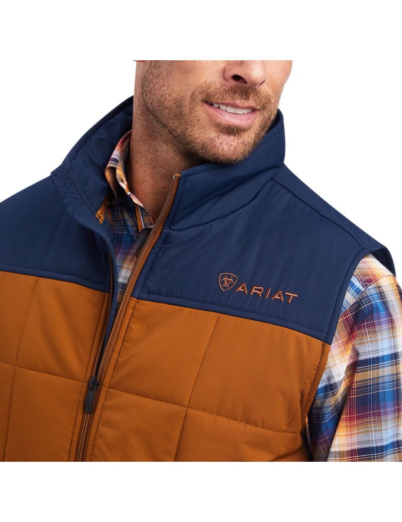 Chalecos Ariat Crius Insulated Hombre Marrones Azul Marino | LMUX32951