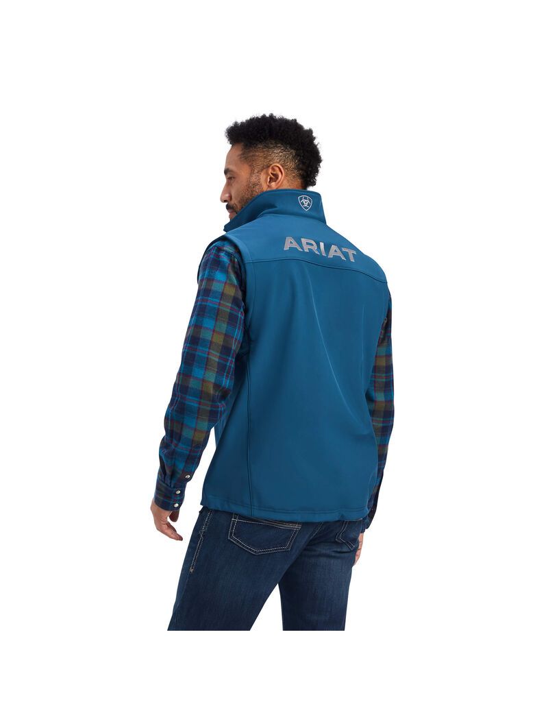 Chalecos Ariat Logo 2.0 Softshell Hombre Azules | KXSP19837