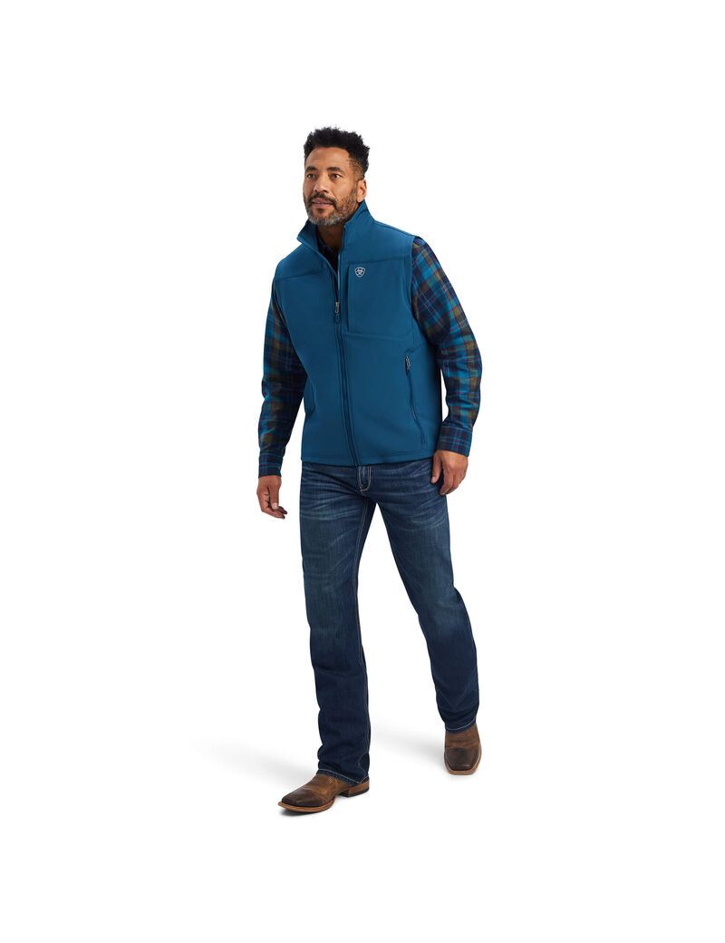 Chalecos Ariat Logo 2.0 Softshell Hombre Azules | KXSP19837