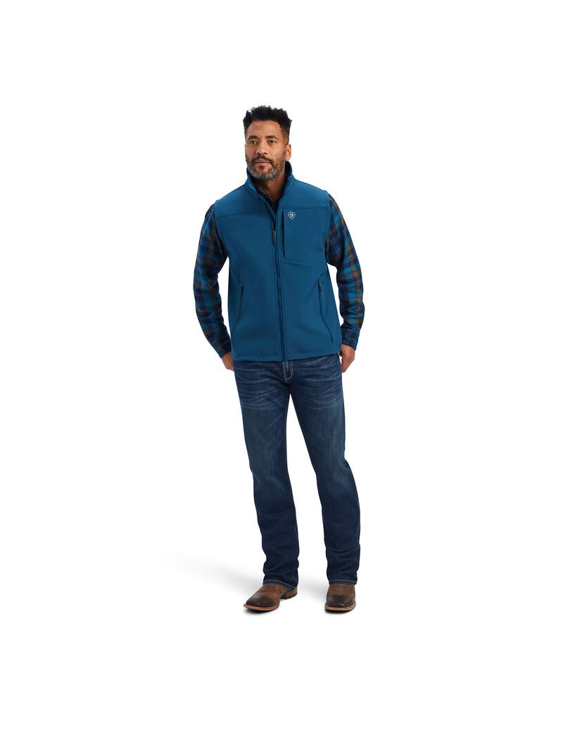 Chalecos Ariat Logo 2.0 Softshell Hombre Azules | KXSP19837