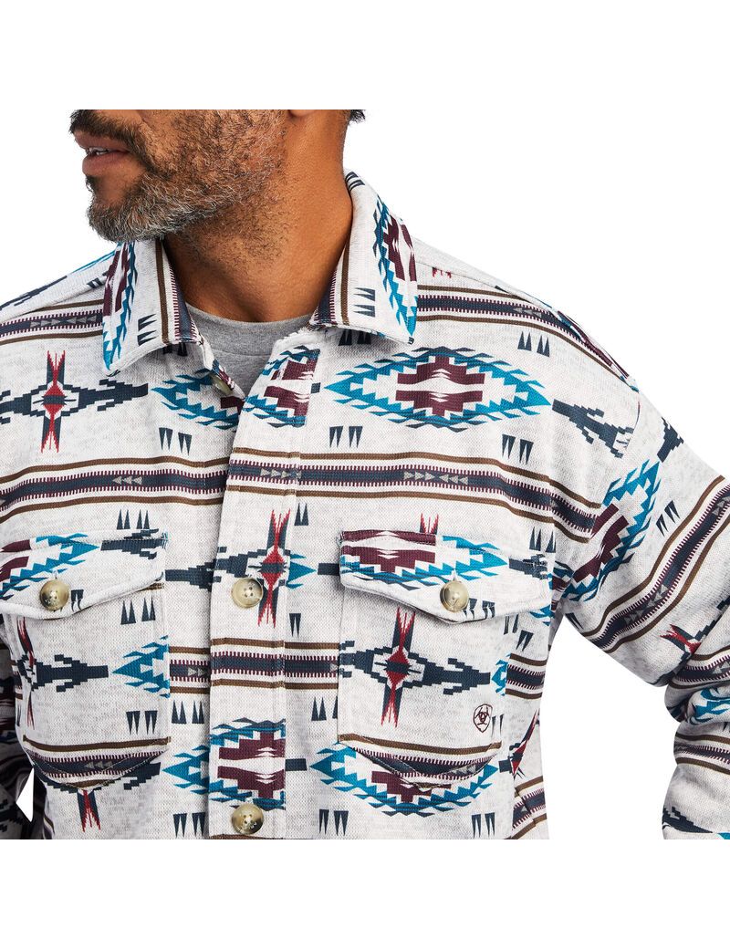 Chaquetas Ariat Caldwell Printed Shirt Hombre Beige Oscuro | WGTE01638