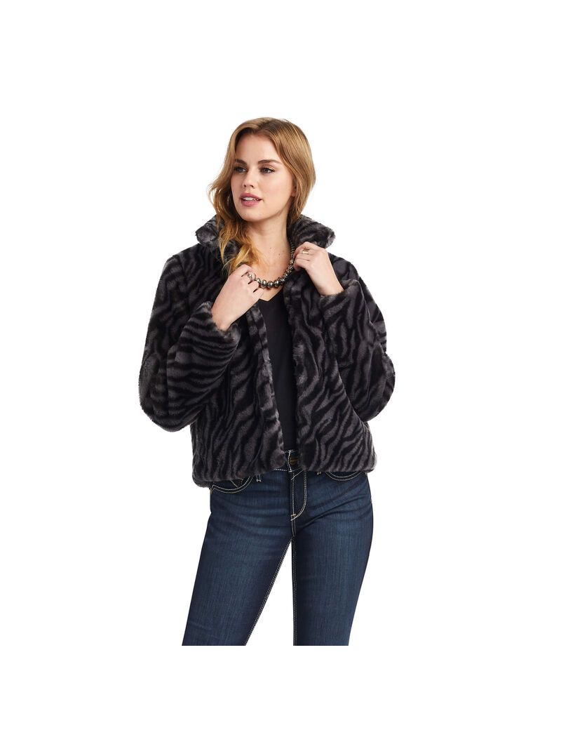 Chaquetas Ariat City Girl Faux Fur Mujer Negras | CEXQ09276