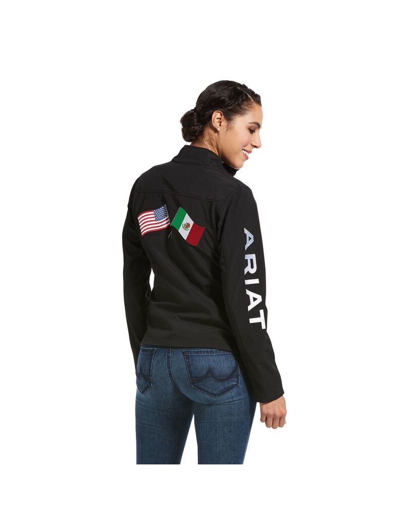 Chaquetas Ariat Classic Team USA/MEX Softshell Mujer Negras | DRFM26509