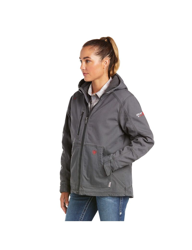 Chaquetas Ariat FR DuraLight Stretch Lona Mujer Gris | KJPS50372