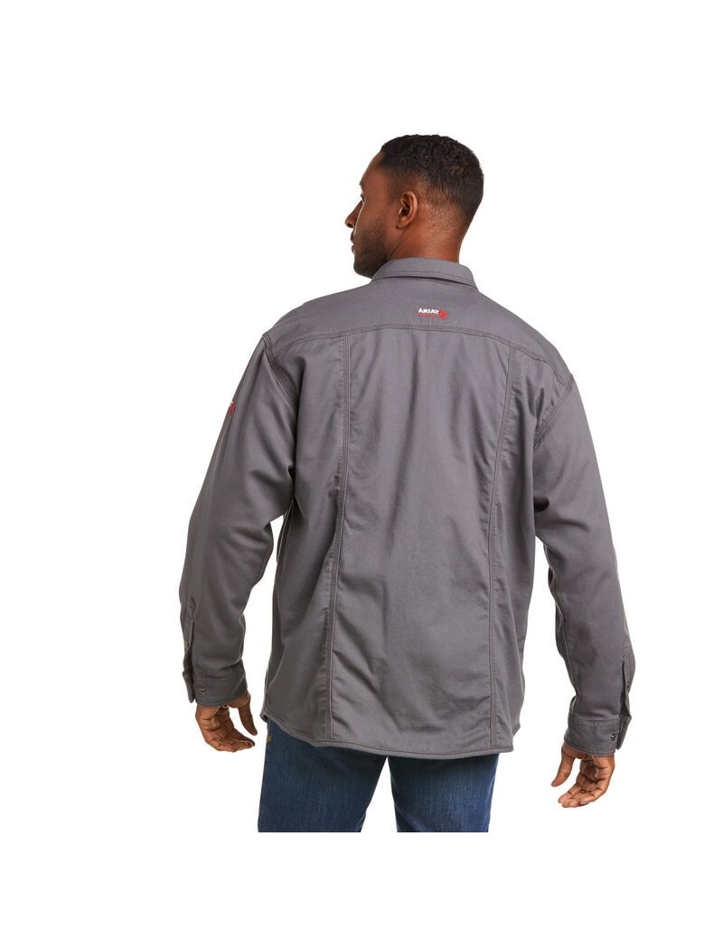 Chaquetas Ariat FR Rig Shirt Hombre Gris | YDVC92748