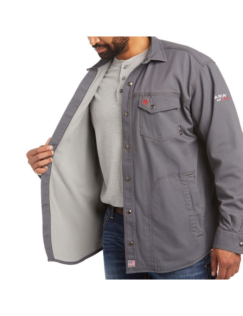 Chaquetas Ariat FR Rig Shirt Hombre Gris | YDVC92748