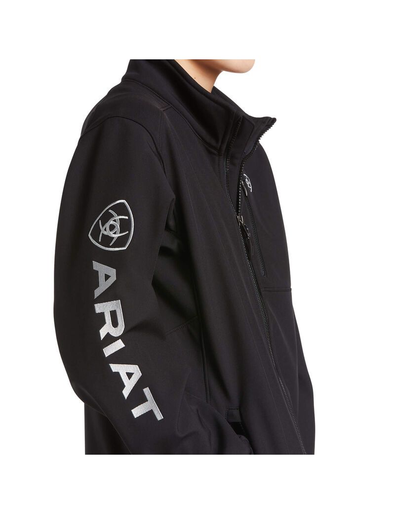 Chaquetas Ariat Logo 2.0 Softshell Niños Negras Plateadas | LNSM25849