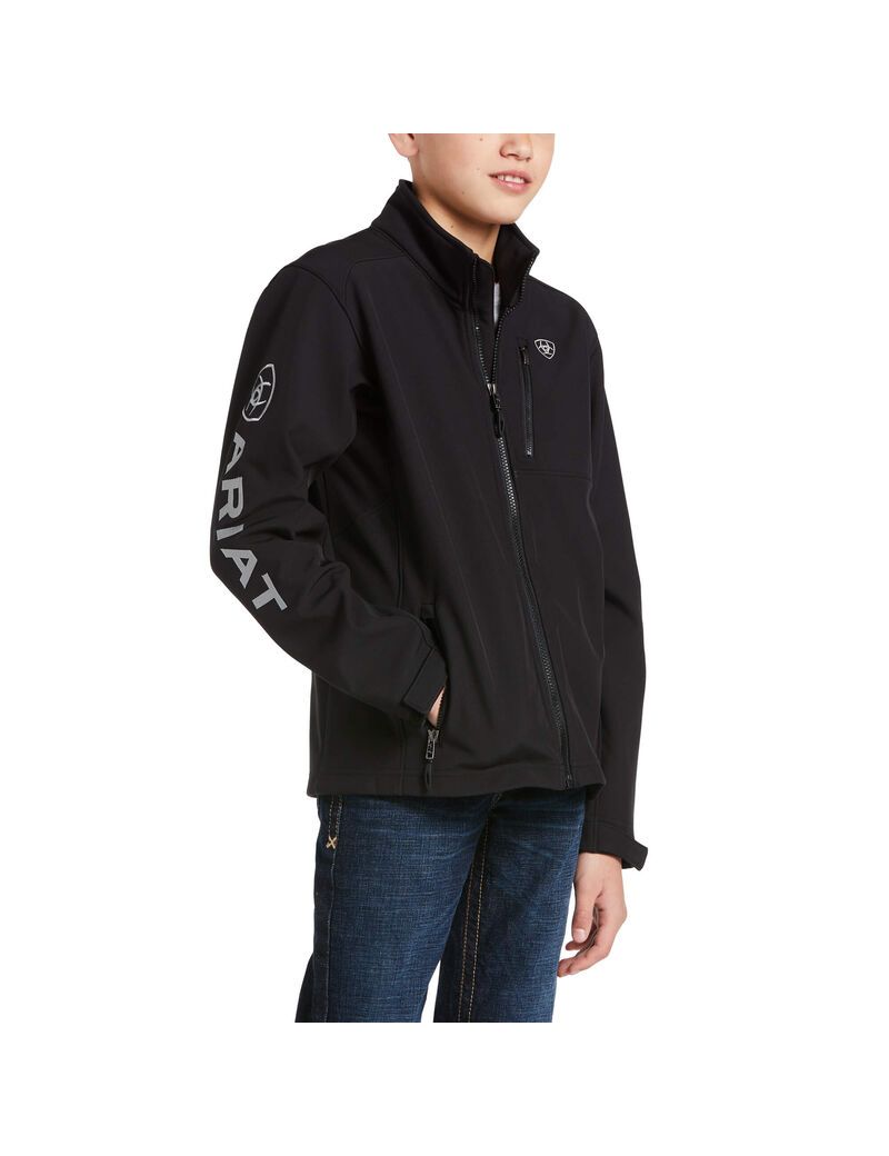 Chaquetas Ariat Logo 2.0 Softshell Niños Negras Plateadas | LNSM25849