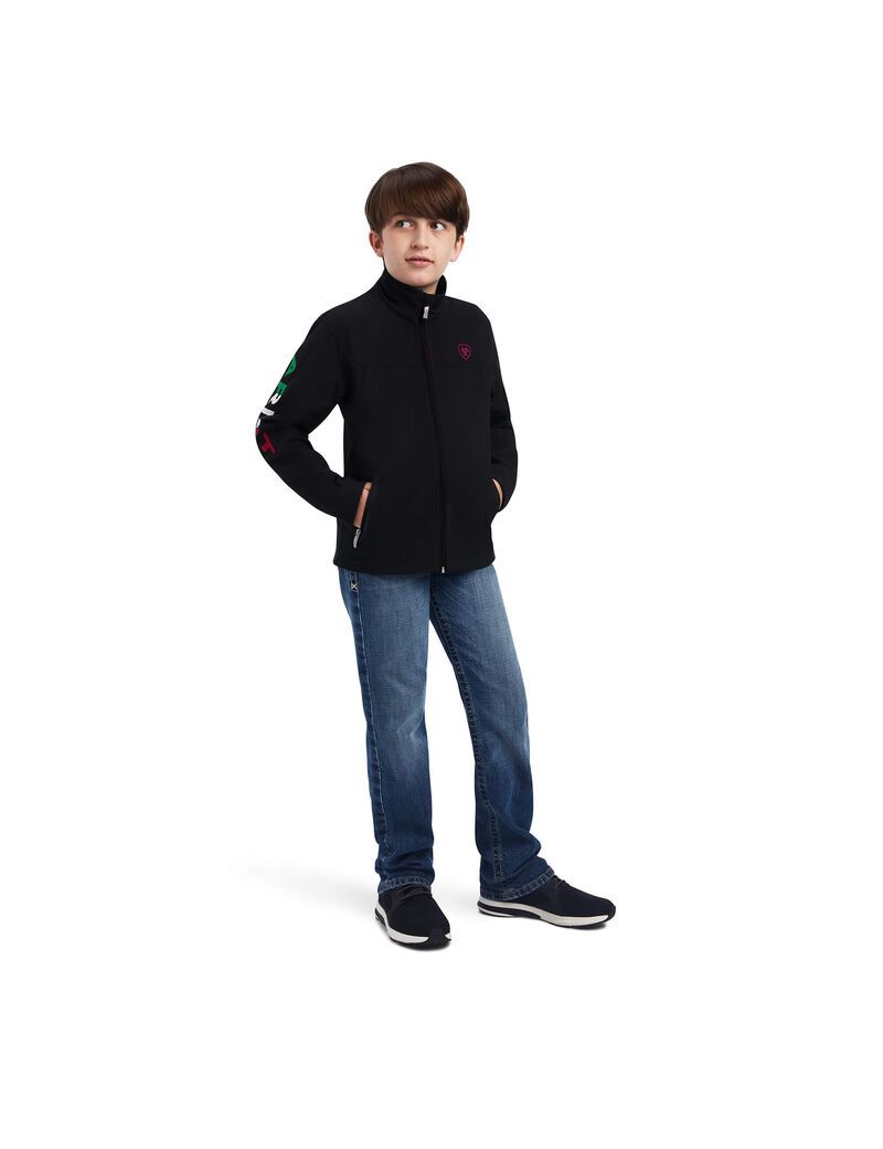 Chaquetas Ariat New Team Softshell Brand Niños Negras | OFVP19240