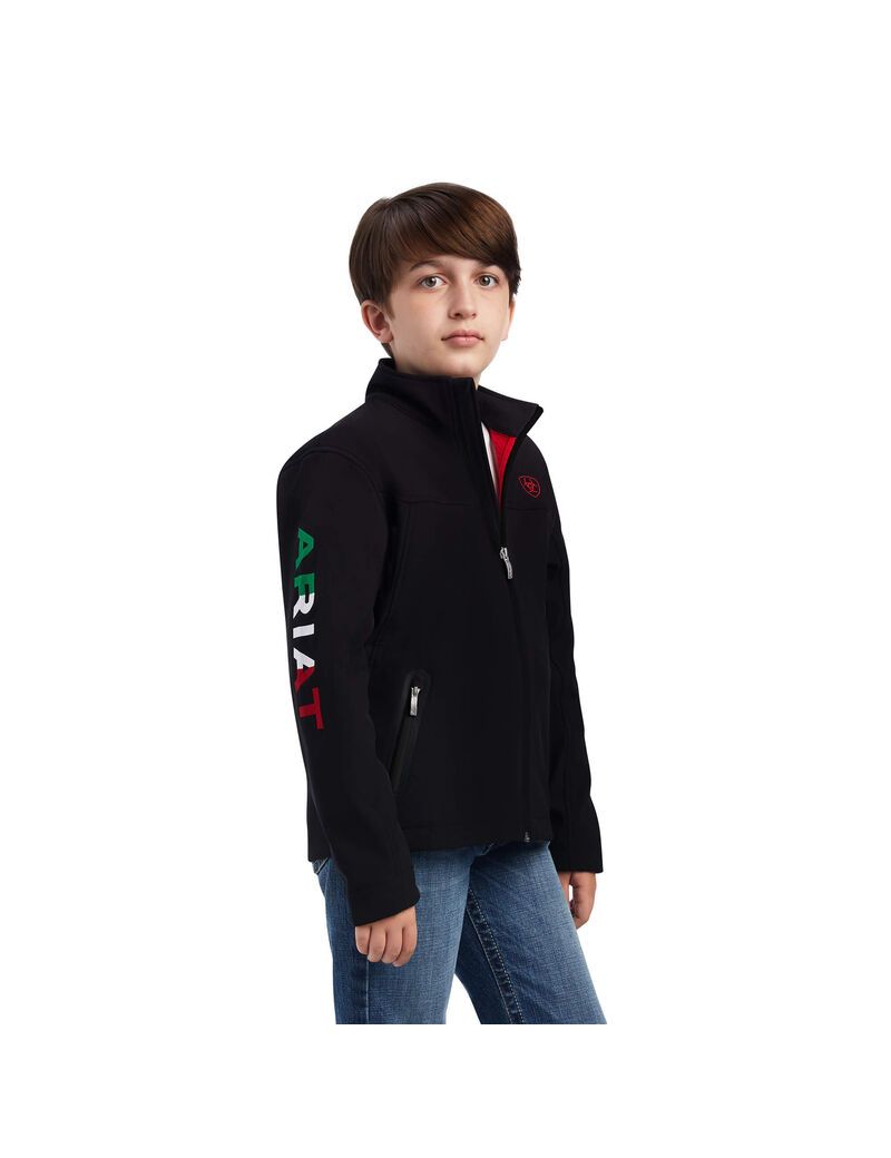 Chaquetas Ariat New Team Softshell Brand Niños Negras | OFVP19240