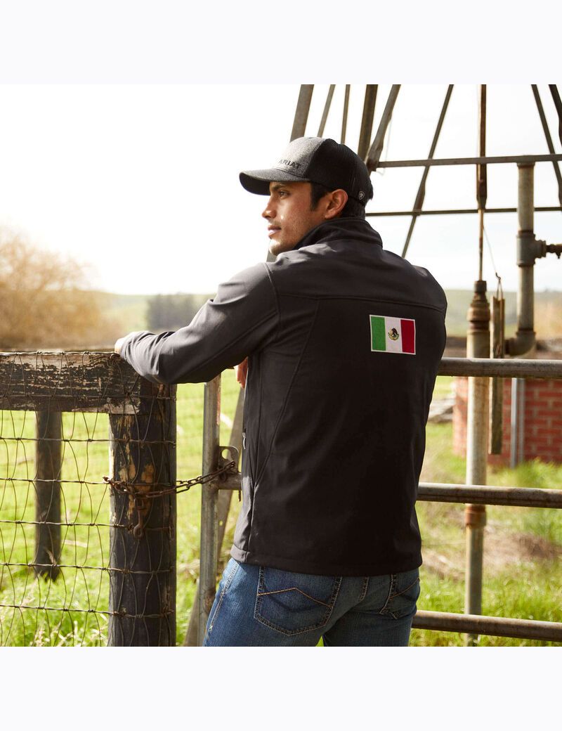 Chaquetas Ariat New Team Softshell MEXICO Hombre Negras | WHME69723