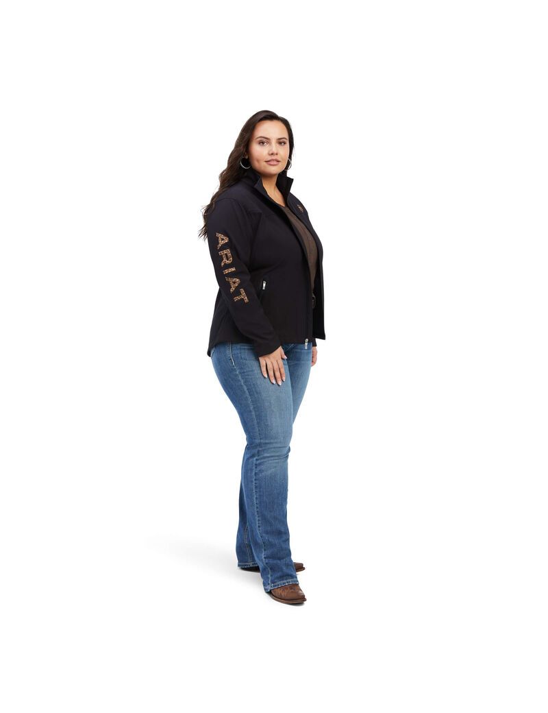 Chaquetas Ariat New Team Softshell Mujer Negras Leopardo | CRJO53718