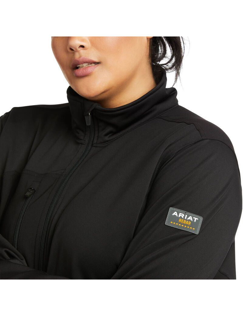 Chaquetas Ariat Rebar Dri-Tech DuraStretch Fleece Híbrido Mujer Negras | WZTP04519