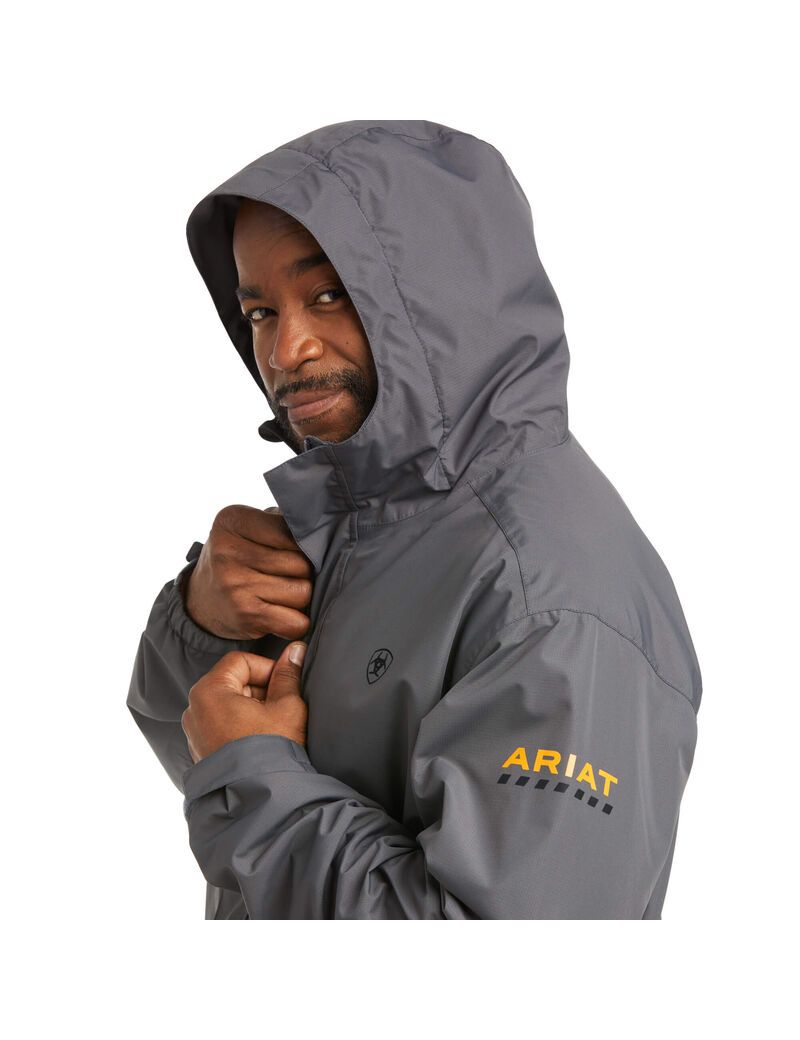 Chaquetas Ariat Rebar Stormshell Impermeables Hombre Gris | VPUT51073