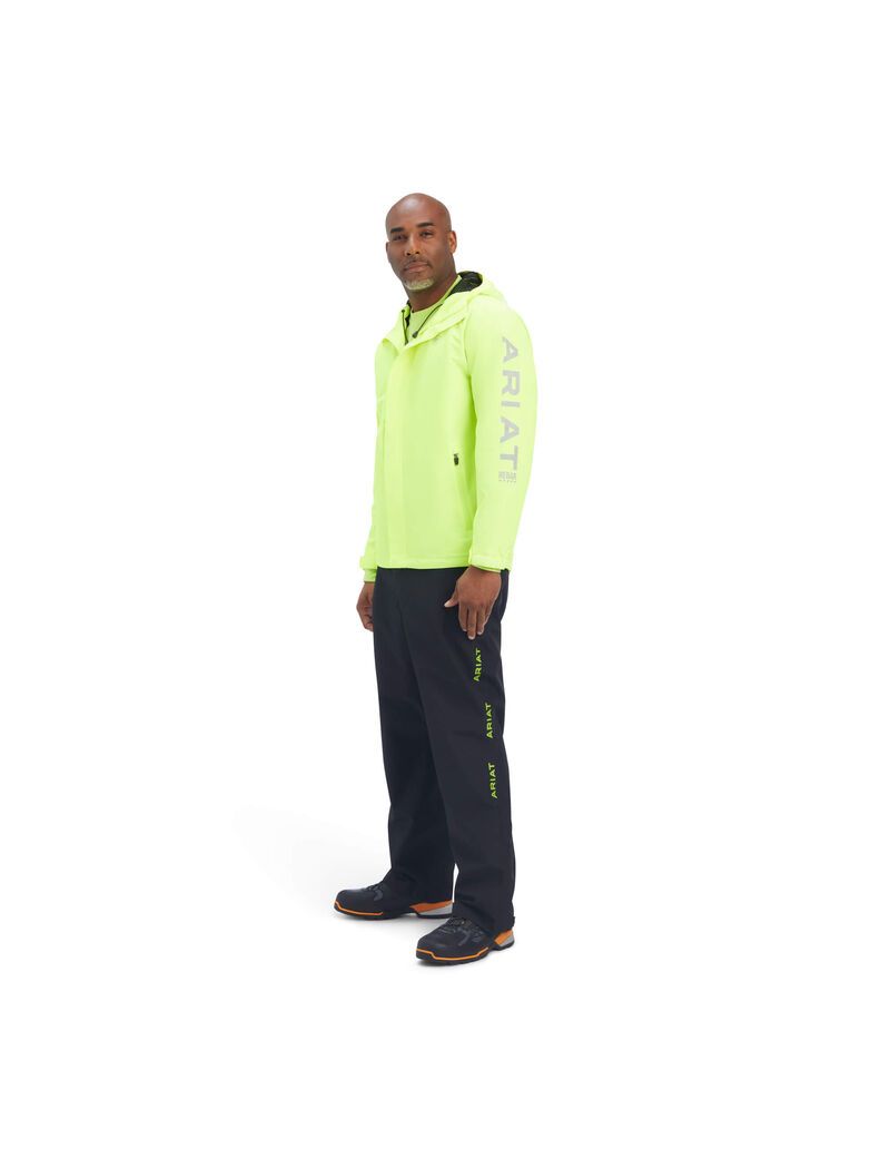 Chaquetas Ariat Rebar Stormshell Logo Impermeables Hombre Amarillo | JQOH94852