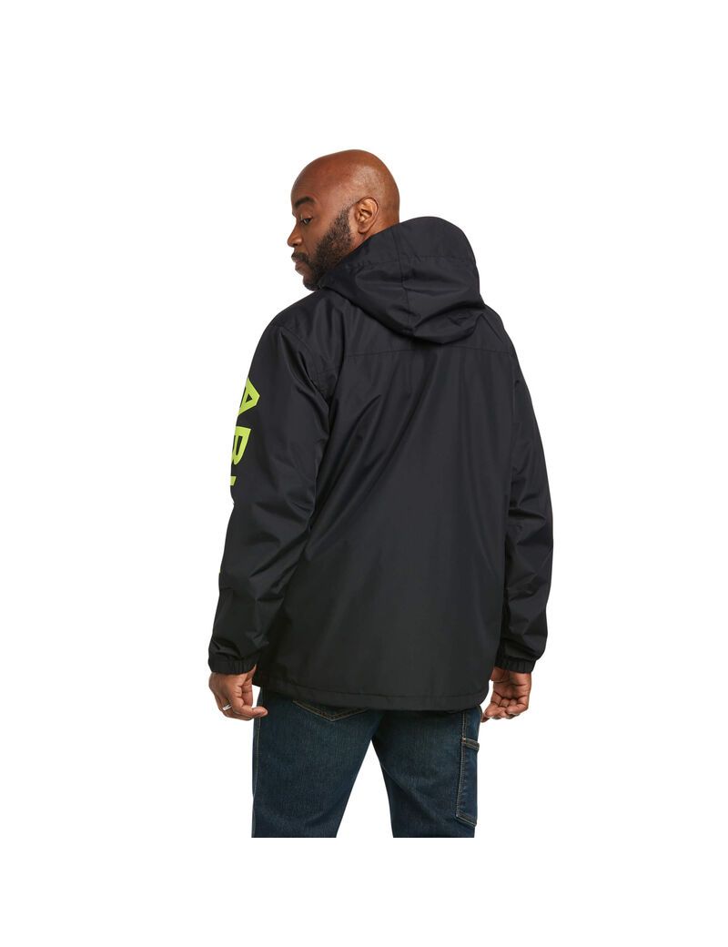 Chaquetas Ariat Rebar Stormshell Logo Impermeables Hombre Negras Verde Claro | PUEA25809