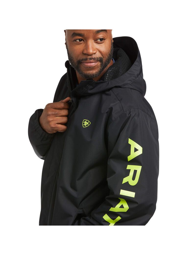 Chaquetas Ariat Rebar Stormshell Logo Impermeables Hombre Negras Verde Claro | PUEA25809