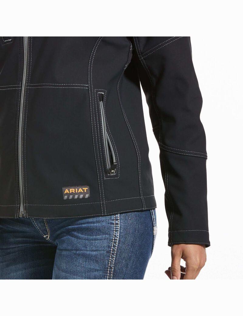 Chaquetas Ariat Rebar Stretch Lona Softshell Mujer Negras | JOWV51694