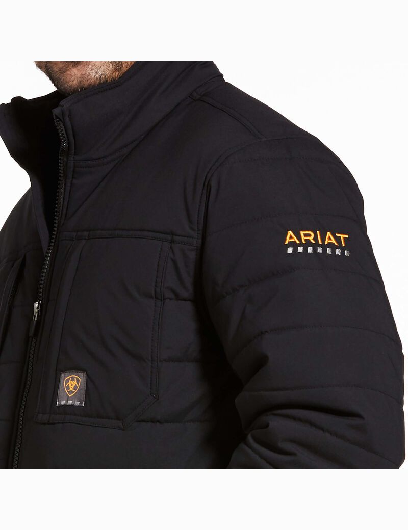 Chaquetas Ariat Rebar Valiant Stretch Lona Agua Resistant Insulated Hombre Negras | JRTD54317