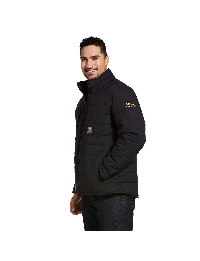 Chaquetas Ariat Rebar Valiant Stretch Lona Agua Resistant Insulated Hombre Negras | JRTD54317