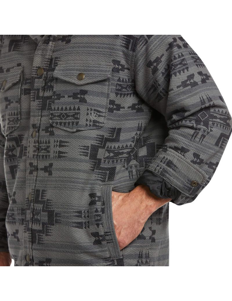 Chaquetas Ariat Retro Halderman Insulated Shirt Hombre Gris Oscuro | QPGX68471