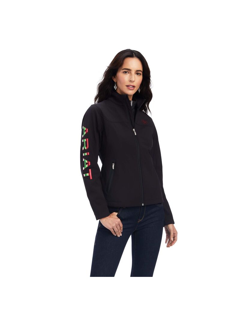 Chaquetas Ariat Rosas Team Softshell Mujer Negras | WRIK62390