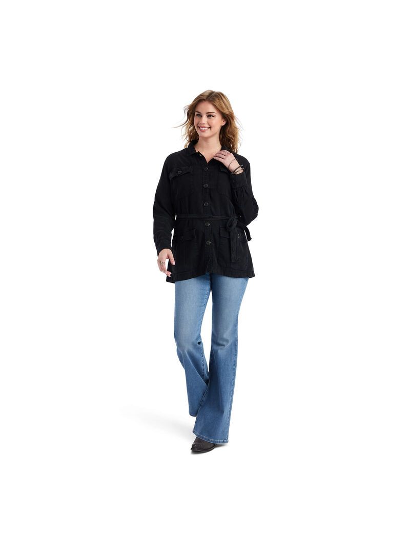 Chaquetas Ariat Safari Shirt Mujer Negras | MNOW69174