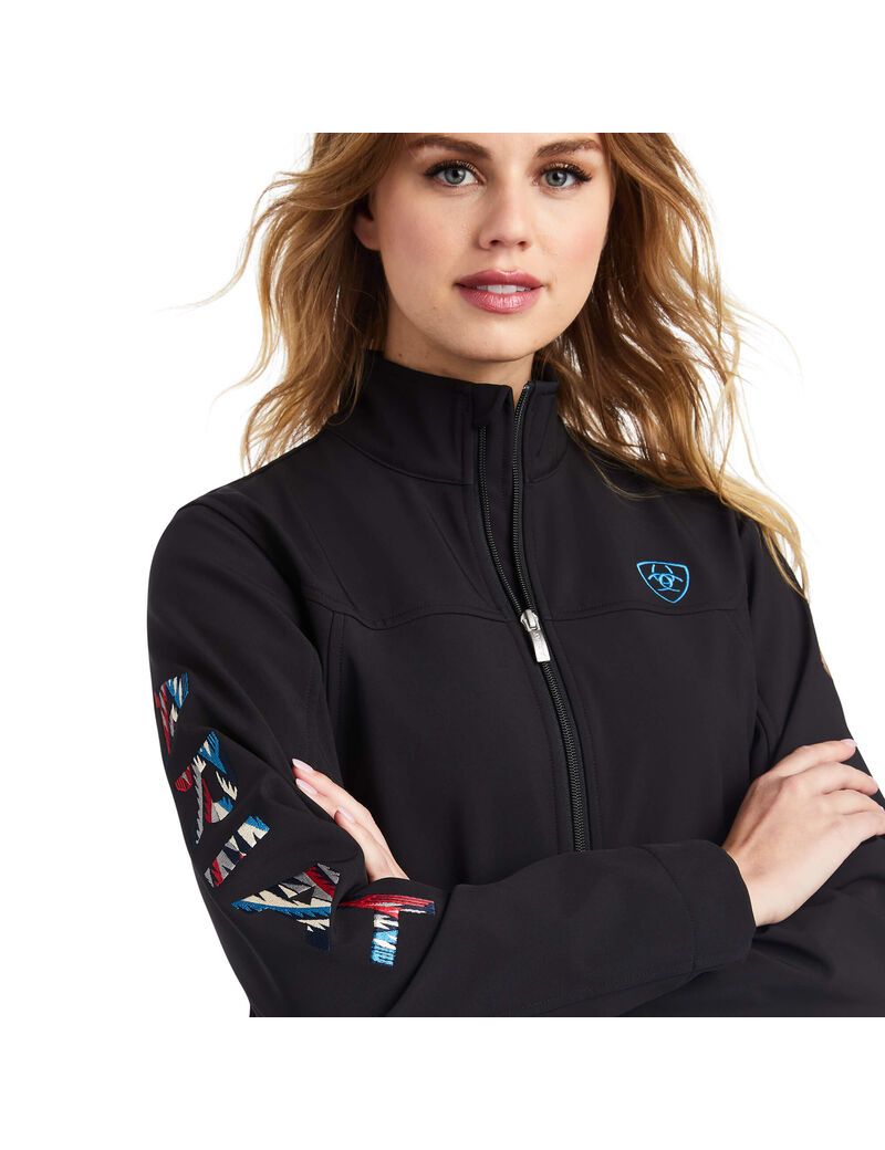 Chaquetas Ariat Team Logo Softshell Chimayo Mujer Negras Azul Marino | TEGJ70149