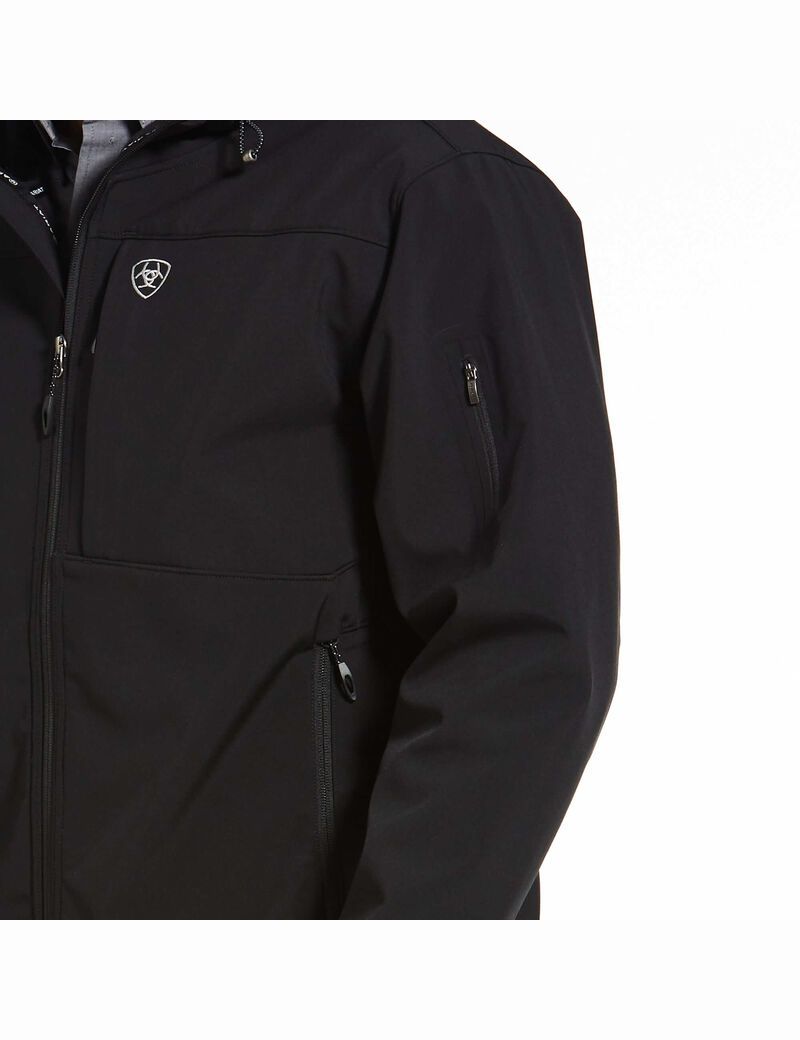 Chaquetas Ariat Vernon Encapuchado Softshell Agua Resistant Hombre Negras | ISFU23450