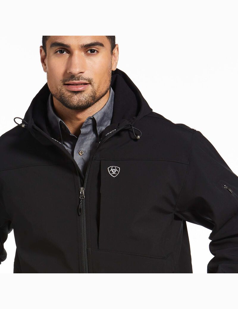 Chaquetas Ariat Vernon Encapuchado Softshell Agua Resistant Hombre Negras | ISFU23450