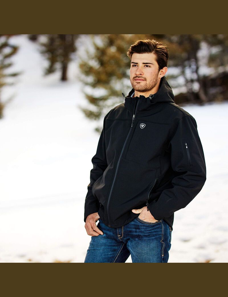 Chaquetas Ariat Vernon Encapuchado Softshell Agua Resistant Hombre Negras | ISFU23450