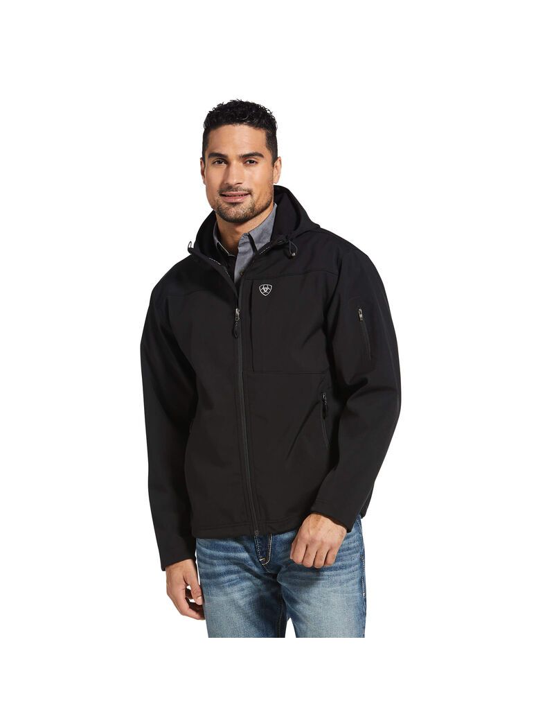 Chaquetas Ariat Vernon Encapuchado Softshell Agua Resistant Hombre Negras | ISFU23450