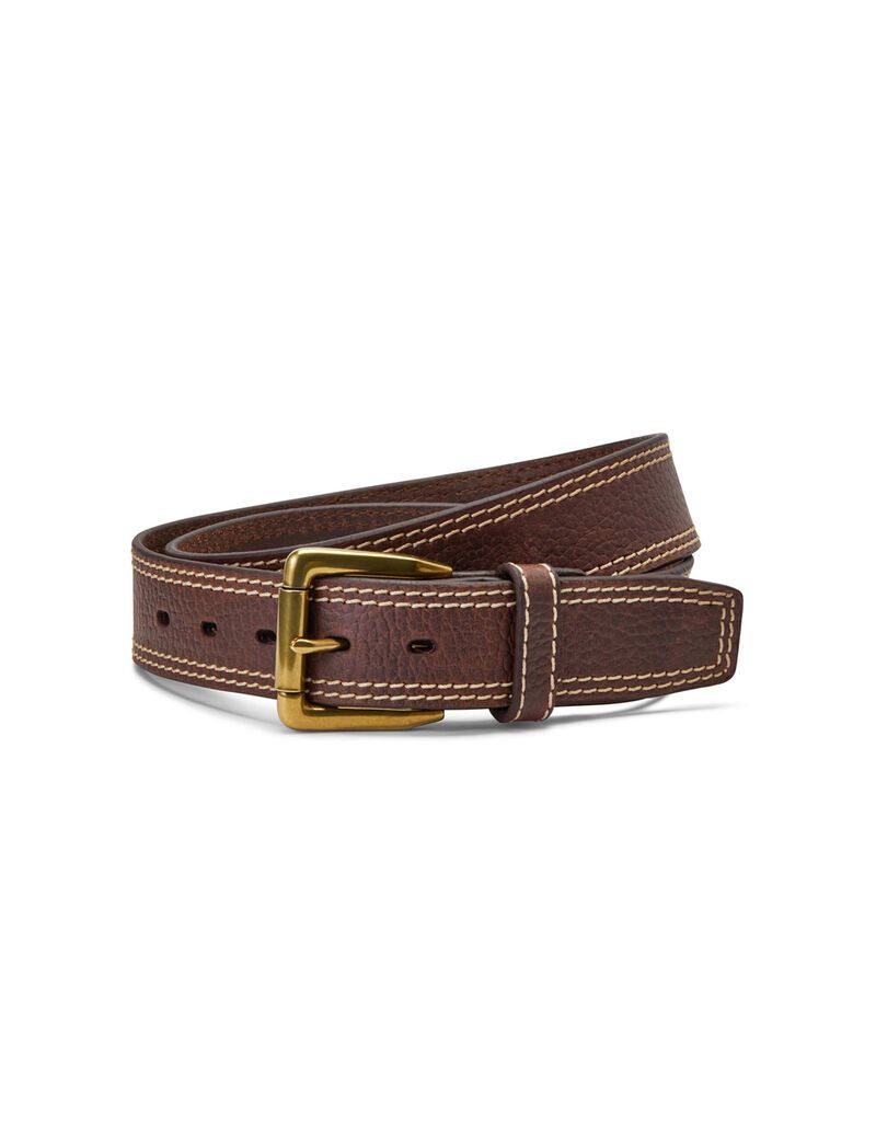 Cinturones Ariat Gold Hebilla Double Stitch Hombre Marrones | FVIH86192