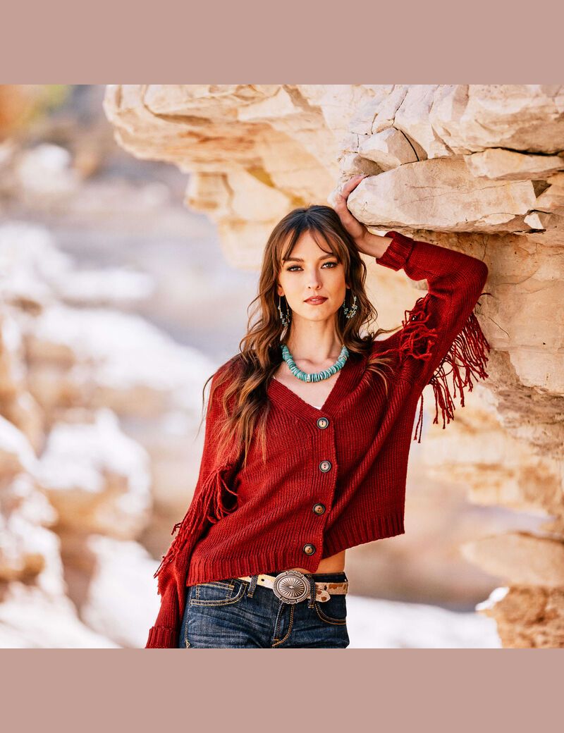 Cárdigan Ariat Red Rock Mujer Rojas | LVRA03846