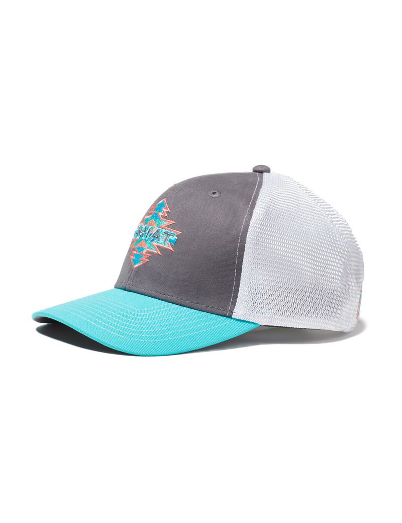 Gorras Ariat Aztec Logo Snapback Mujer Gris | JVOS28095