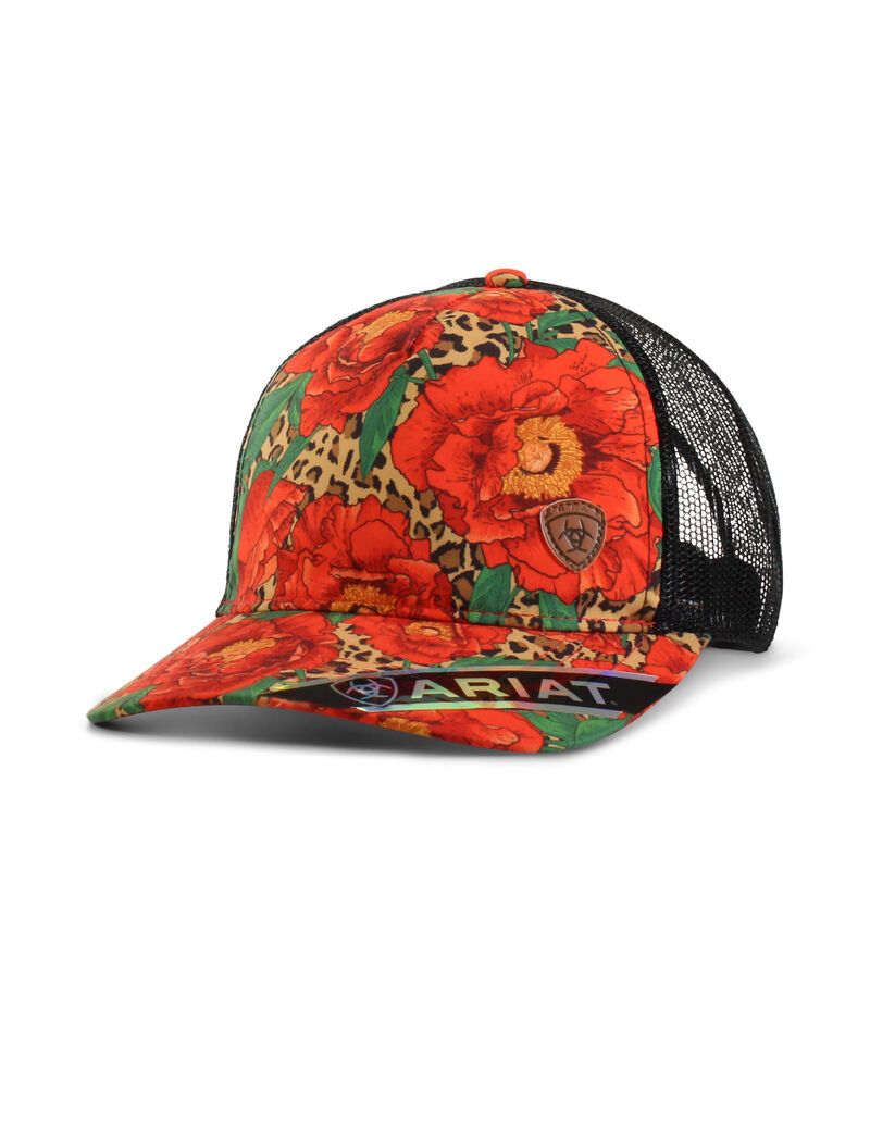 Gorras Ariat Cheetah floral print Mujer Rojas | AKFC32970