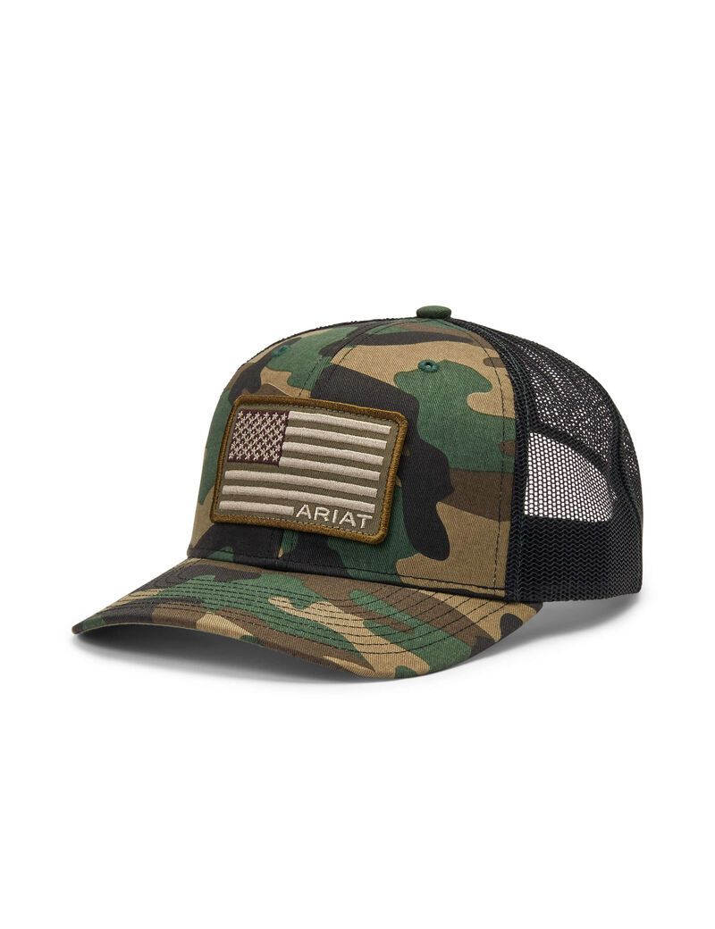 Gorras Ariat Flag Patch Hombre Camuflaje | AXVK17458