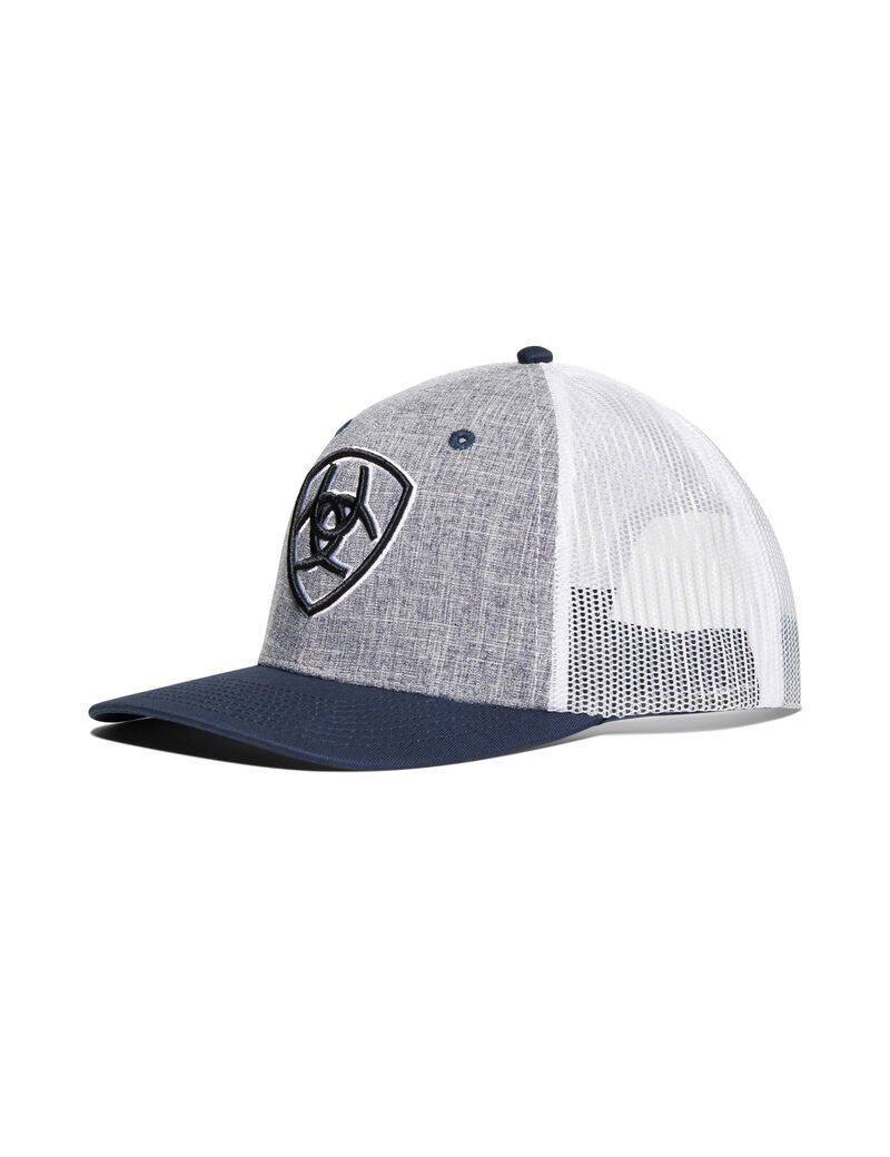 Gorras Ariat Large Shield Hombre Gris | WNSM24183