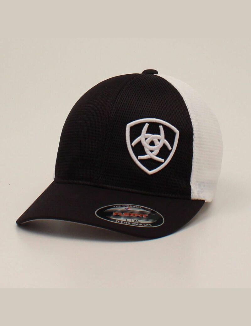 Gorras Ariat Offset shield mech Hombre Negras | KBJR16409