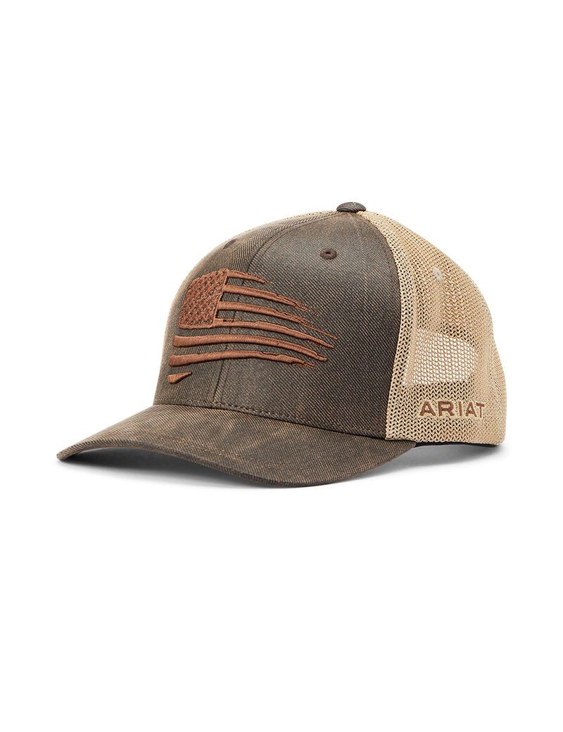 Gorras Ariat Patriot Flag Hombre Marrones | LSOQ57348