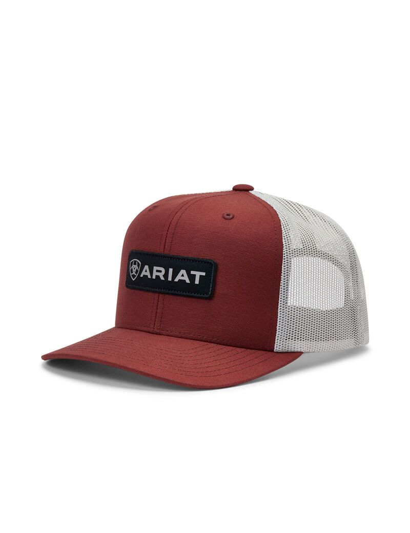 Gorras Ariat Rectangle Logo Patch Hombre Rojas | KMFN25736