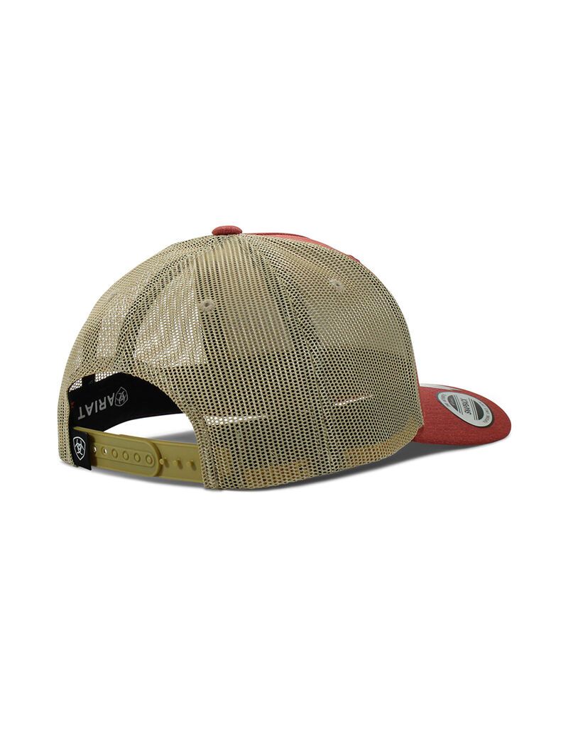 Gorras Ariat Rectangle Logo Patch Hombre Rojas | MXOF15237