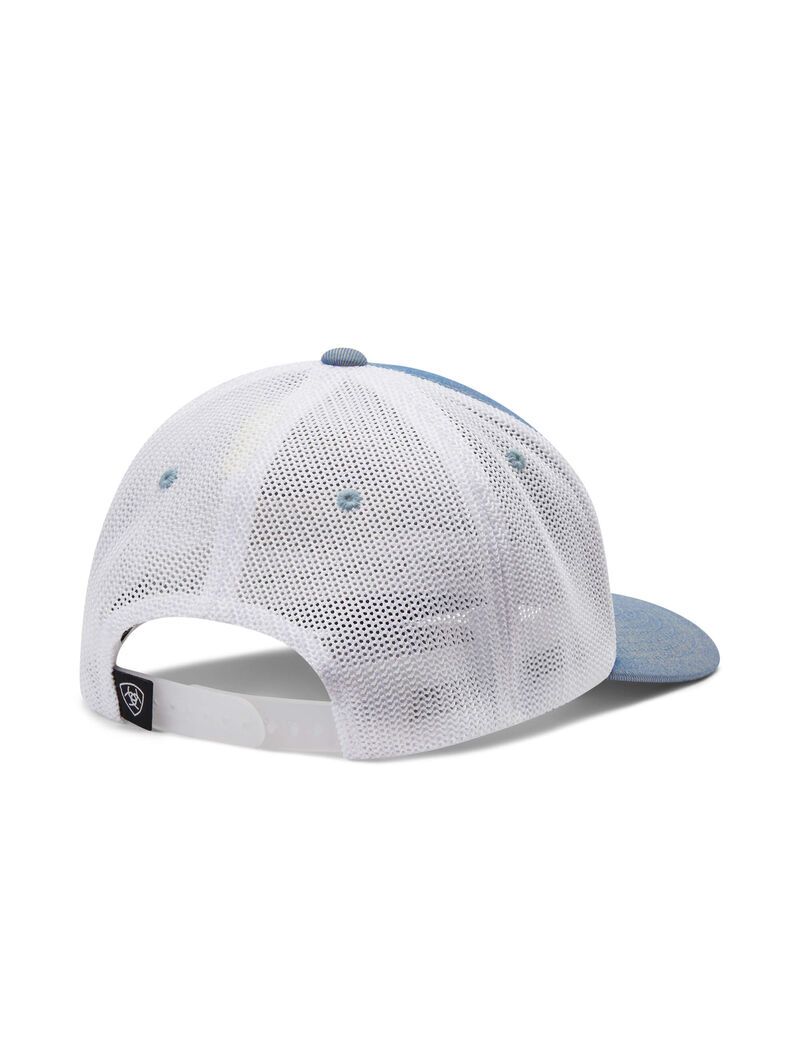 Gorras Ariat Rectangle Logo Patch Hombre Azules Claro | QKVJ52176