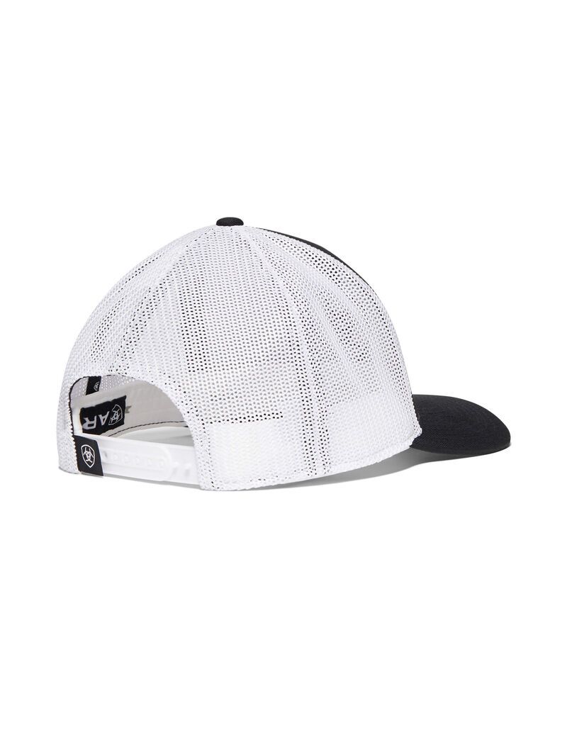 Gorras Ariat Shield Logo Hombre Negras Blancas | LEPI23067