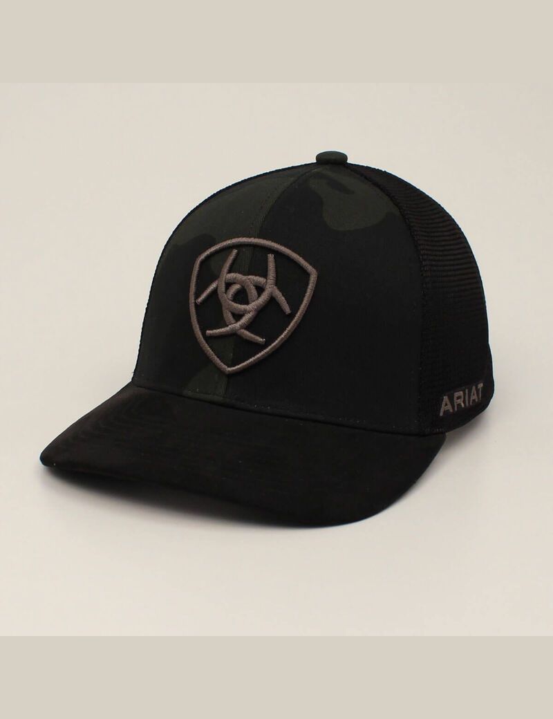 Gorras Ariat Shield embossed Hombre Negras | KCXM47520