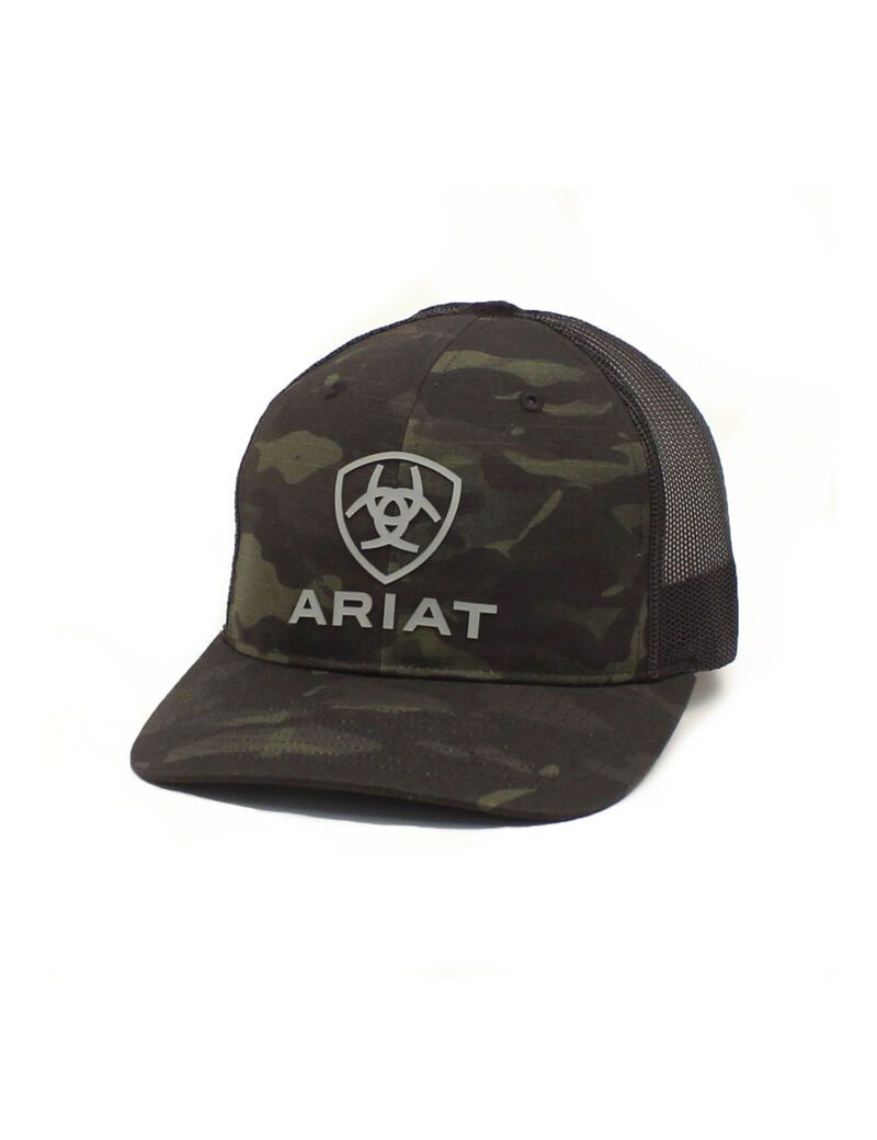 Gorras Ariat Stacked Logo Hombre Negras Camuflaje | JCSP09847