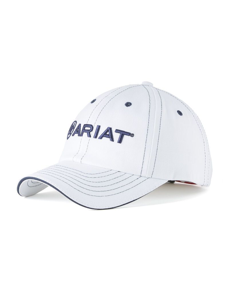 Gorras Ariat Team II Hombre Blancas Azul Marino | UFVB97568