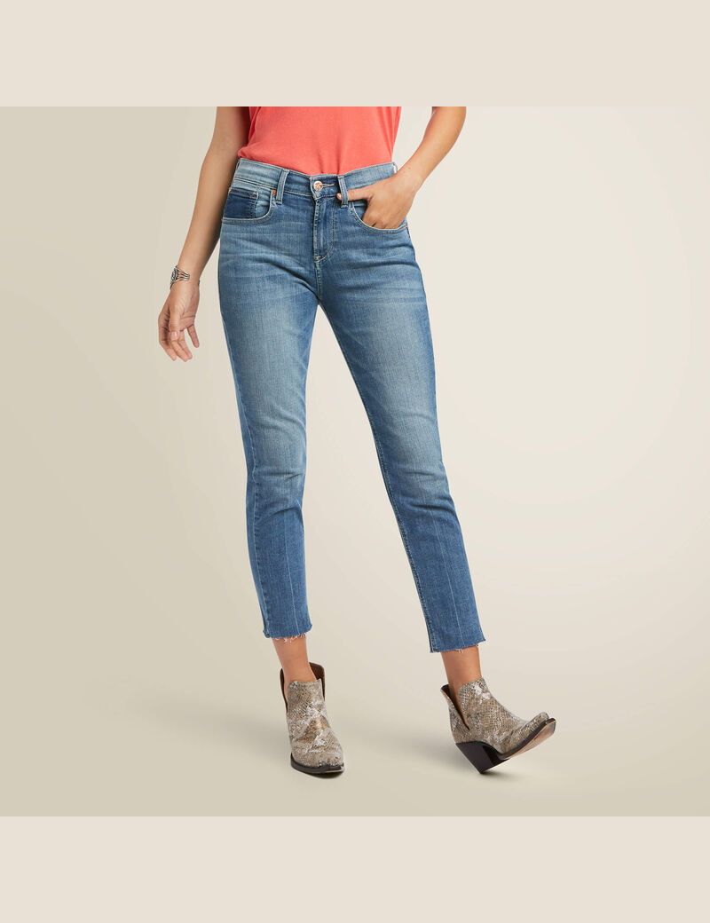 Jeans Ariat Boyfriend High Rise Jordana Directo Mujer Multicolor | SWZR75832