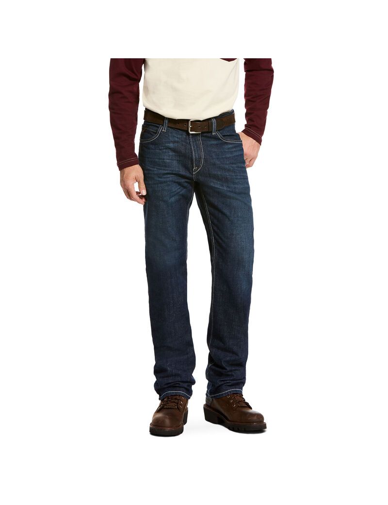 Jeans Ariat FR M4 Relaxed DuraStretch Lineup Stackable Directo Leg Hombre Plateadas | PAZT28163